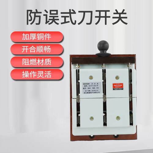 双投HS11F系列-100/200/400/38/48开启式防误型闸刀开关紫铜