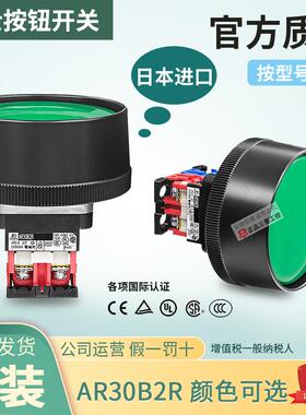 正品日本进口富士绿色平头AR30B2R按钮开关AR30B2R-11G/R/B