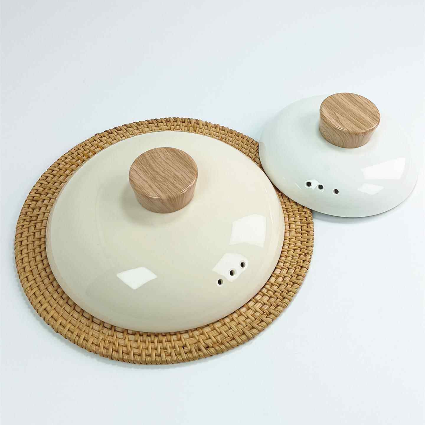 纯色砂锅盖子陶瓷锅盖防溢防烫木橼提手圆形沙锅盖炖加厚煲汤锅盖,厨房/烹饪用具,锅盖,淘宝优惠券,粉丝福利购,淘宝优惠卷