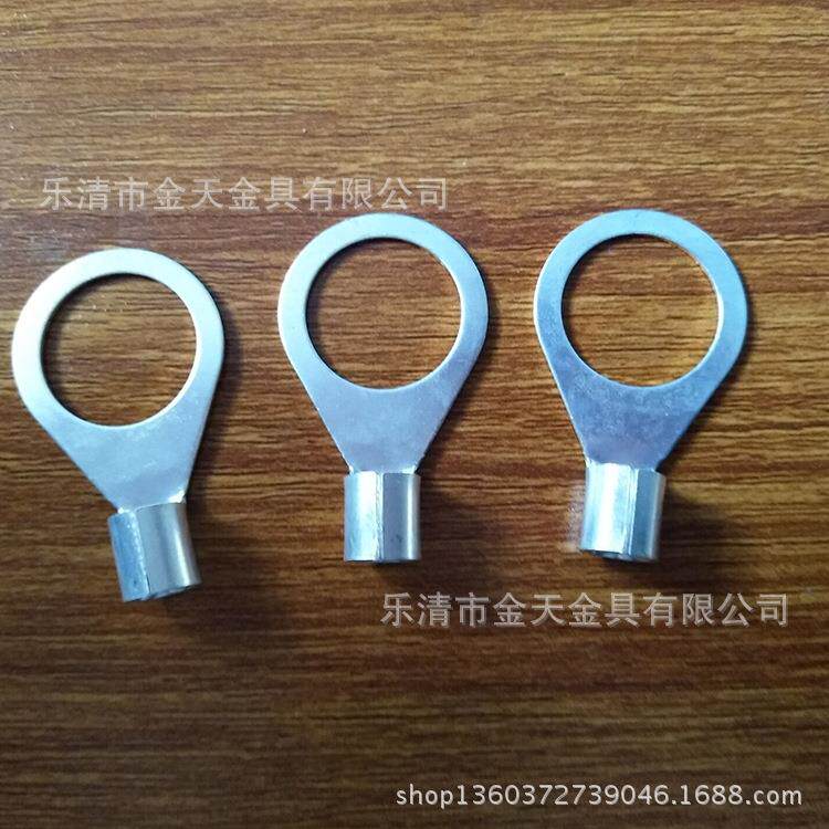 冷压圆形裸端子,OT国标紫铜圆形端头,线耳铜鼻子冷压接线裸端头