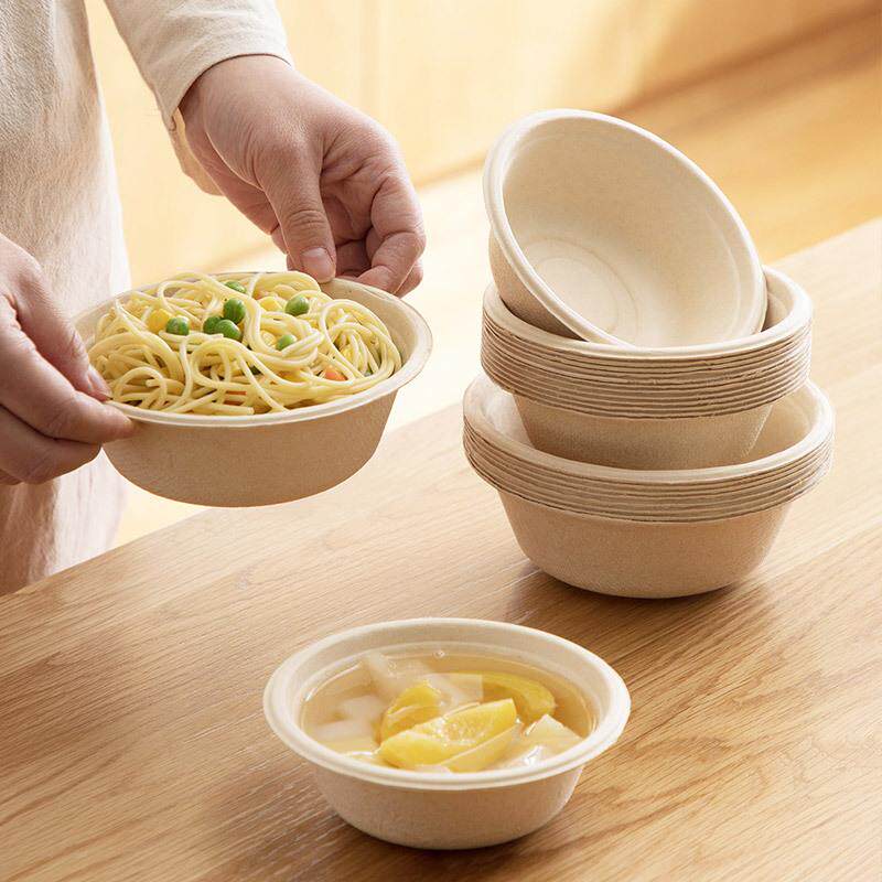 一次性麦秸秆纸浆打包盒沙拉盒环保可降解饭盒外卖餐盒分格便当盒