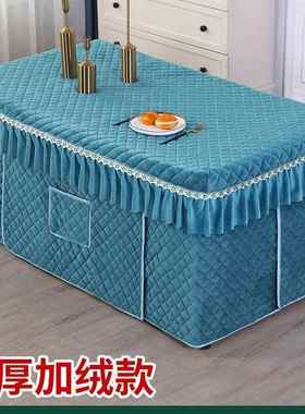 新款电烤火电炉罩套加QK695458厚加绒长方炉形电茶几罩套暖罩套烤