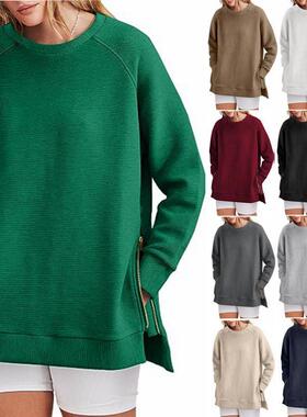 Women'S Sweatshirts Long Sleeve Tunic Tops Crew Neck Soft