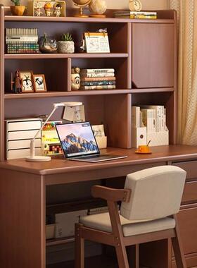 实ONL木书桌室书架一体书桌柜家用小户型电脑卧学生成人学习写字