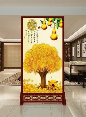 新中式屏风隔断墙客厅入口大厅办公室家庭入口浴室阻挡移动座椅屏