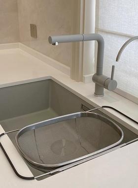 德大国KSD厨H房哑灰石英石洗盆碗池水槽花岗岩黑色单槽台下可定制