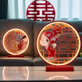 结婚长明灯婚房床头灯卧室新婚新人陪嫁礼物红色装 饰台灯可调光