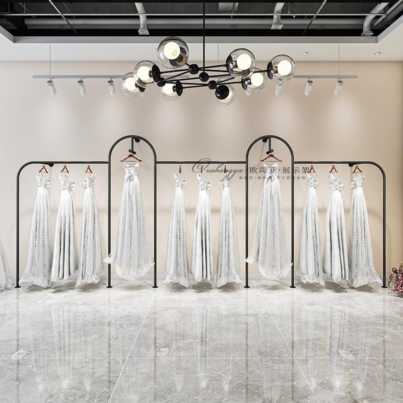 婚纱架子上墙壁挂落地式旗袍礼服架衣服挂衣架服装店展示架陈列架