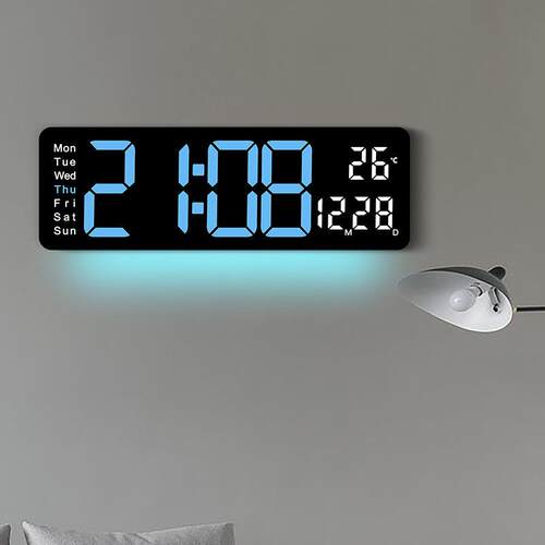 创大GZL挂钟简约屏显示客厅时钟钟特色意氛围灯多功能表