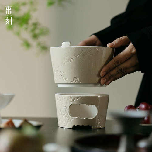 火炉复古炉全手工白泥泥 日式粉刻耐火泥炉引围炉束碳事茶煮茶