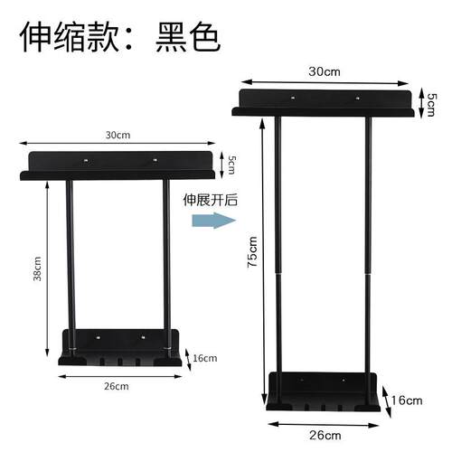 跨境可伸缩毛巾置物架浴室墙上毛巾杆壁挂多层简约免打孔浴巾收纳