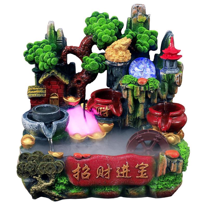 招财假山流水摆件家居鱼缸家装饰品办公室花园庭院园艺花卉装饰