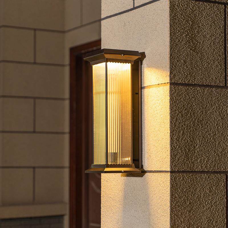 太阳能户外壁灯防水庭院别墅阳台花园大门口院子接电中式长条墙灯