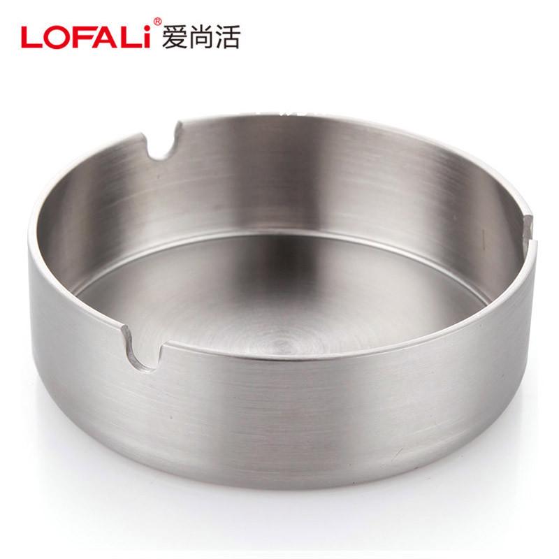 2MM加厚不锈钢烟灰缸烟碟网咖网吧广告圆形烟缸礼品可定制LOGO