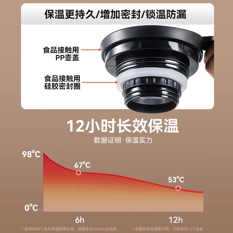 可爱卡通熊猫家用大容量保温泡茶壶一键按压出水茶水分离焖茶壶