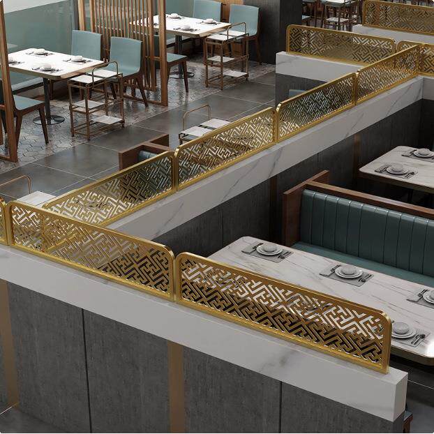 金属铁艺餐饮卡座隔断镂空轻奢装饰矮屏风围栏火锅店加高半墙