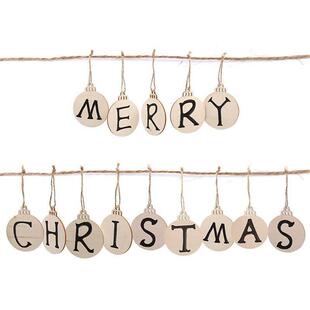 10pcs Wooden Christmas Decorations DIY Craft Toys Unfinished