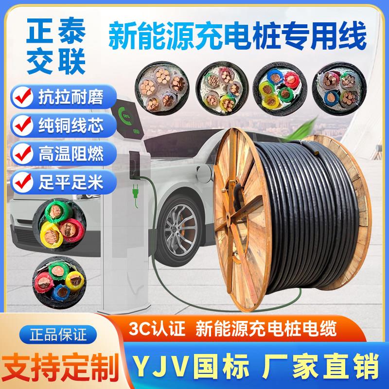 新能源电动汽车国标纯铜芯电线3芯4/6/10平方7KW专用充电桩电缆线