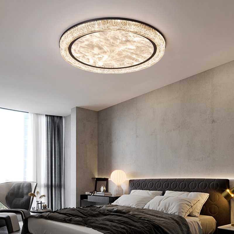意式卧室灯高级感冰裂纹2025新款主卧灯现代简约房间灯轻奢吸顶灯