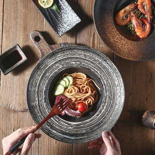 日式餐盘 跨境西餐意粉碟11英寸西式意面冷菜沙拉汤盘Pasta plate