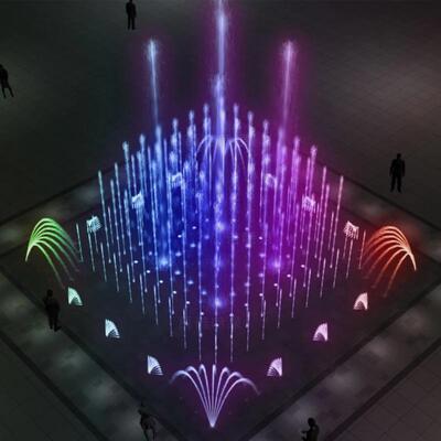 广场公园凤尾矩阵音乐喷泉DMX512灯光控制系统全套设备波光泉厂家