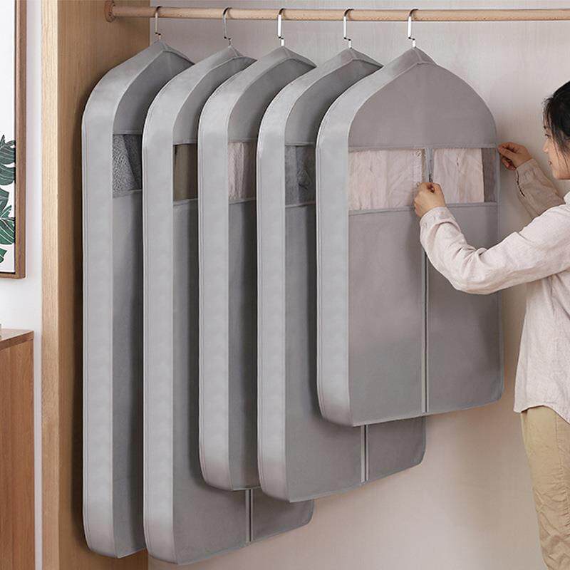 小黑裙衣服防尘罩家用大衣罩全封闭衣柜衣架收纳套挂式衣物防尘袋