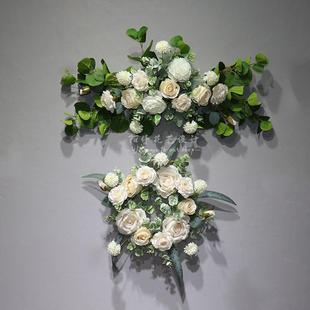 新款 指引牌放仿真绢花花艺婚庆道具 婚礼迎宾牌水牌花 指示牌花艺