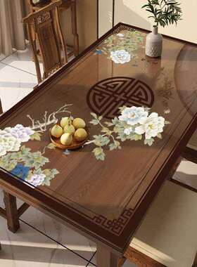 中式软玻璃餐桌垫透明桌布防水防油餐桌布PVC茶几桌垫桌面保护垫
