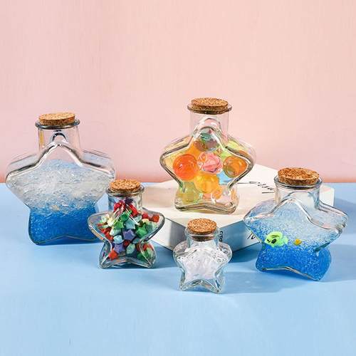 星星许愿瓶透明星空爱心瓶玻璃空瓶漂流瓶装饰摆件送木塞星空摆件