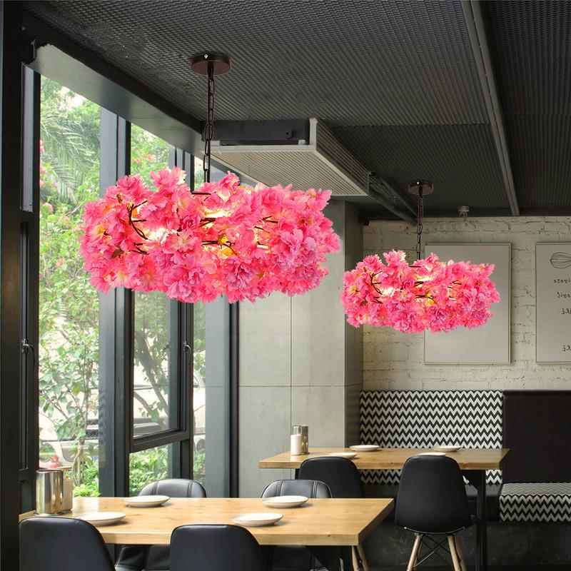 胡桃里主题音乐酒吧花草吊灯餐厅吧台灯咖啡店田园花朵LED吊灯具