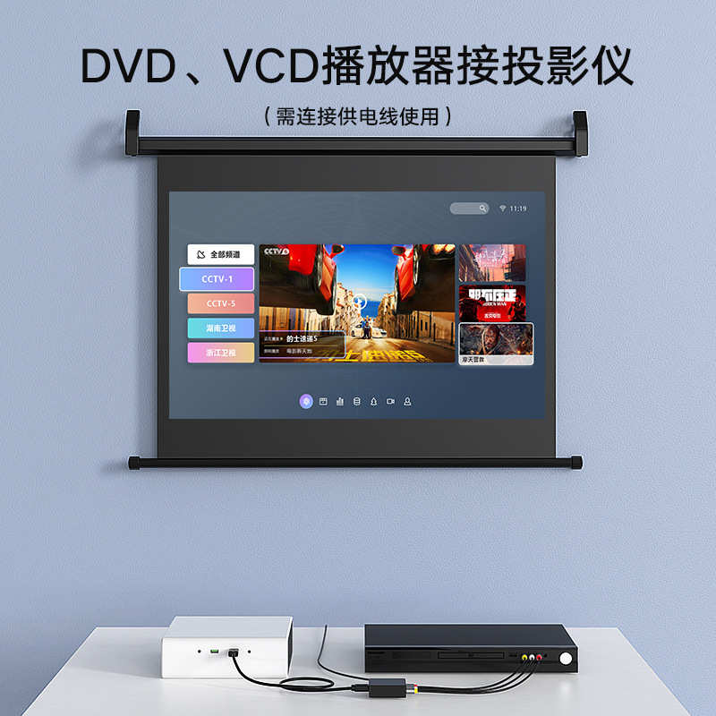 毕亚兹AV转HDMI线转换器3RCA莲花头转HDMIUSB供电 连接接电视ZH60