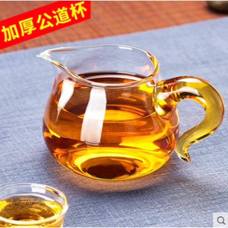 耐热加厚玻璃公道杯鹰嘴过滤功夫分茶器绿茶月牙杯公道杯