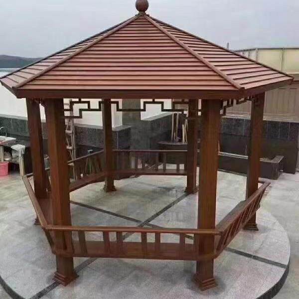 公园景区铝合金六角凉亭古建长廊景观亭子仿古别墅院子铝艺凉亭