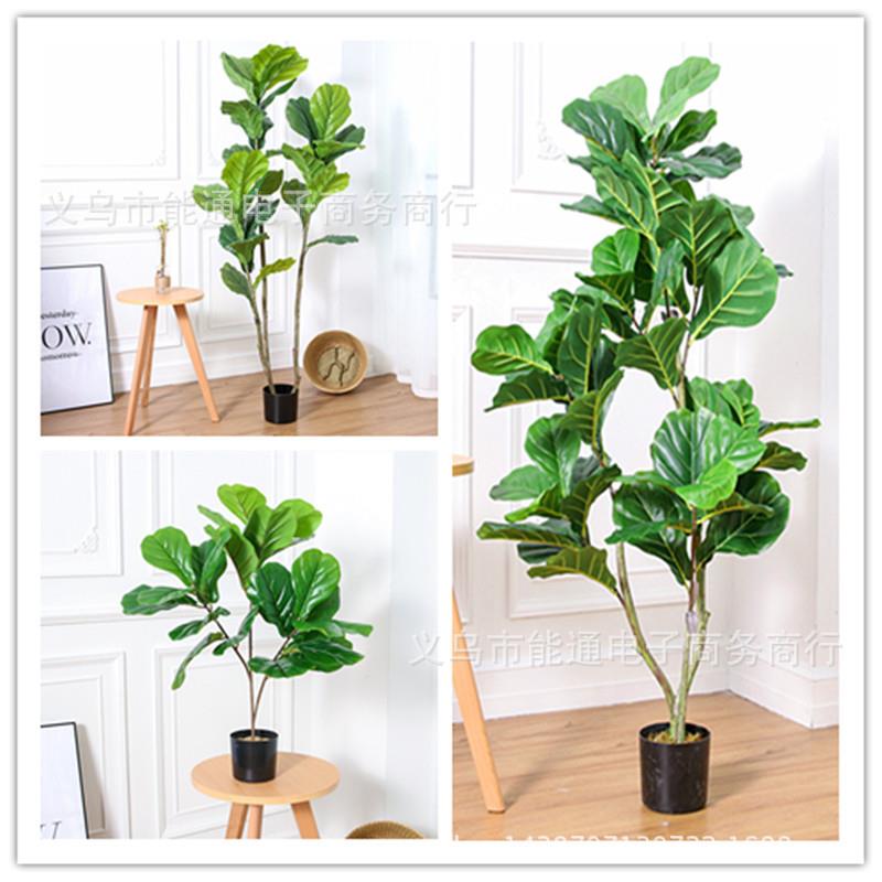 仿真琴叶榕绿植盆栽居家花卉琴叶榕树大盆栽植物葫芦叶摆件