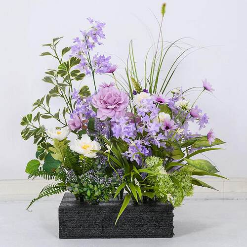 插仿真物造景槽组合花花45446941箱假花摆设花假植植物花排景观装
