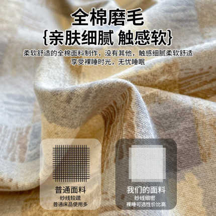 纯棉加厚磨毛床上四件套全棉床品秋冬季北欧被套床单床笠款三件套