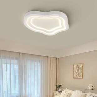 卧室吸顶灯 现代简约奶油风ins创意网红家用水波纹圆形艺术房间灯