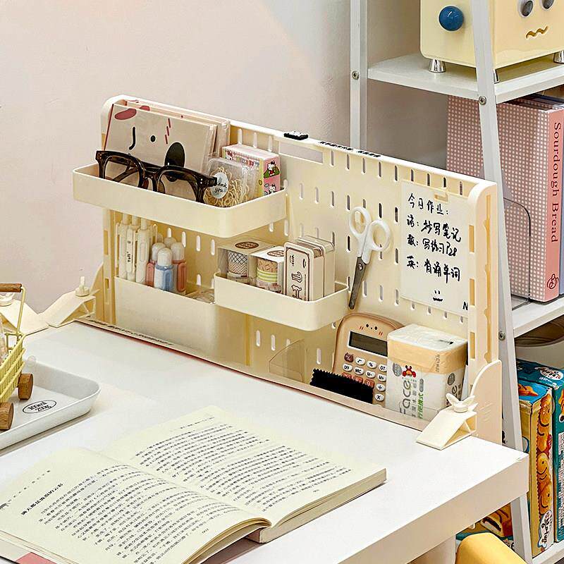 桌面置物架电脑桌边夹式多层支架办公桌台面可调节洞洞板收纳层架