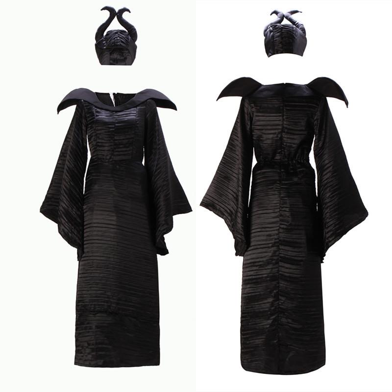 Halloween costumes Maleficent black witch costume adult