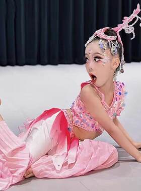 正品鱼儿欢歌舞蹈演服出服唧唧跃幼儿肚皮群儿舞儿童傣族鱼舞台表