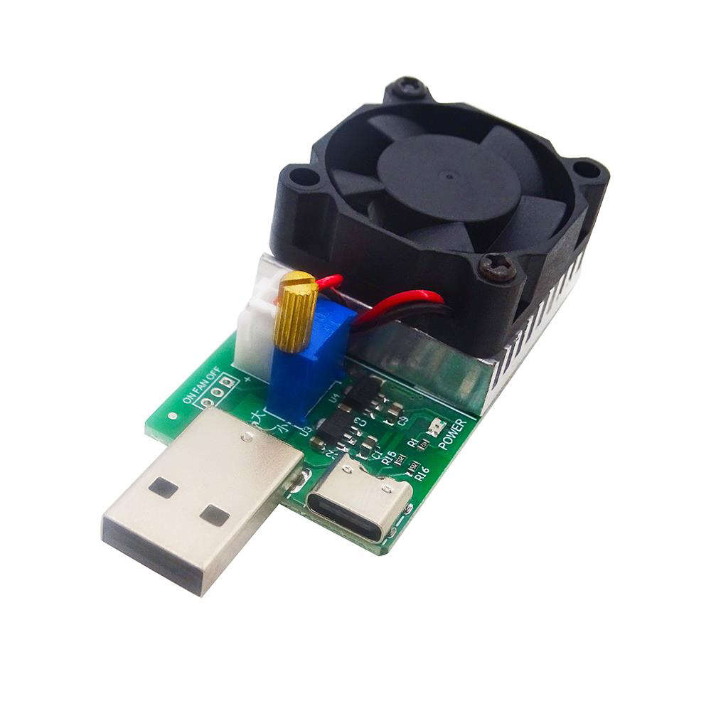 USB直流电子负载仪模块可调5v12v电压15W1A2A3A老化电阻USB放电