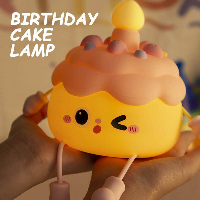 生日蛋糕灯b|生日蛋糕硅胶夜灯拍传感器手机座