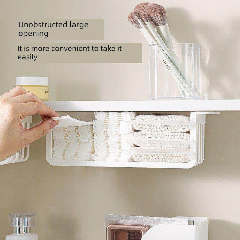 卫生间镜柜收纳盒悬挂挂篮浴室柜内粉扑沥水废弃洗脸巾收纳置物架,收纳整理,桌面收纳盒,淘宝优惠券,粉丝福利购,淘宝优惠卷