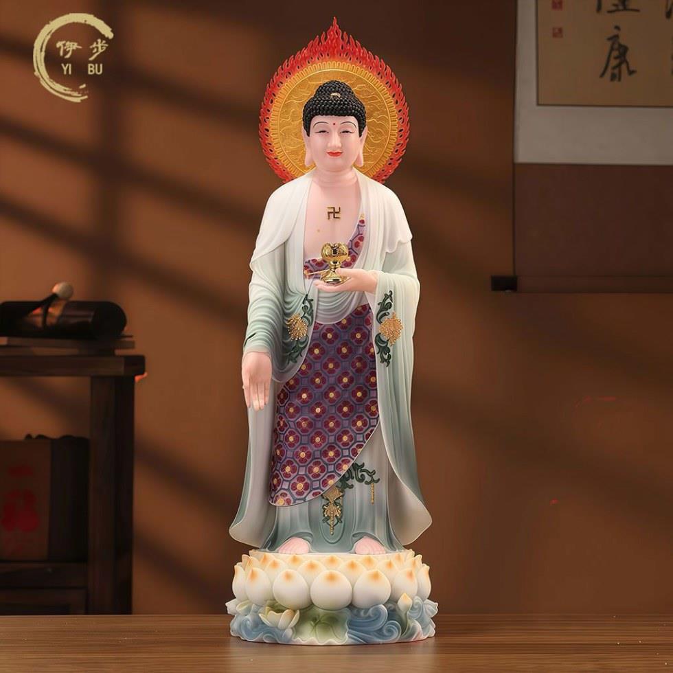 汉白玉释迦牟尼佛阿弥陀佛西方三圣观世音大势至娑婆三圣家用供奉