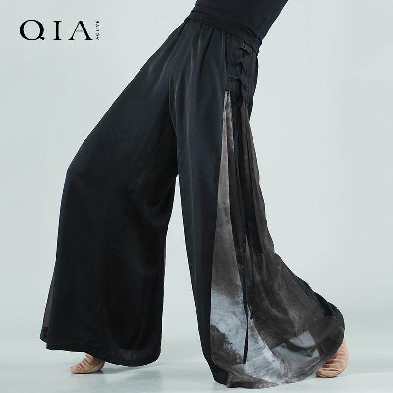 新款琪亚古国舞服装女风黑色练功服水墨舞蹈中典服成人艺考演出服
