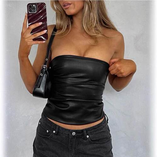 Sleeveless off shoulder strapless women's top vest