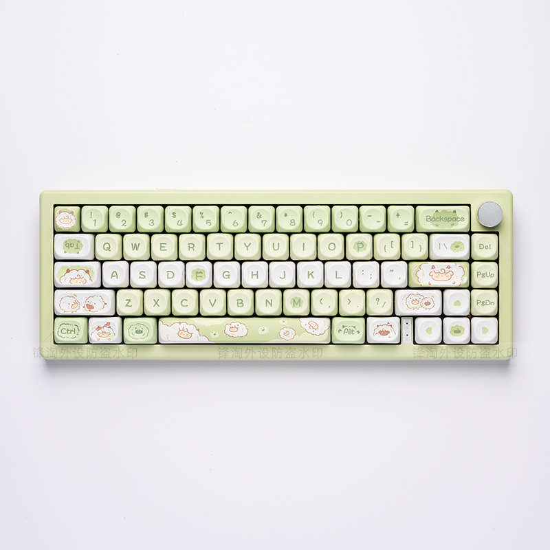 GMK67机械键盘Gasket热插拔客制化三模无线蓝牙静音水蜜桃轴奶绿