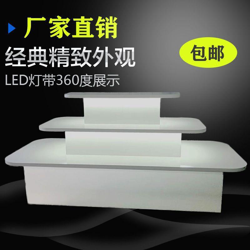 新款中岛柜网红直播展厅多层货架商场店面卖场双面展示台带灯