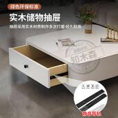 方形茶几家用客厅轻奢岩板实木桌子现代简约小户型网红带抽屉茶桌