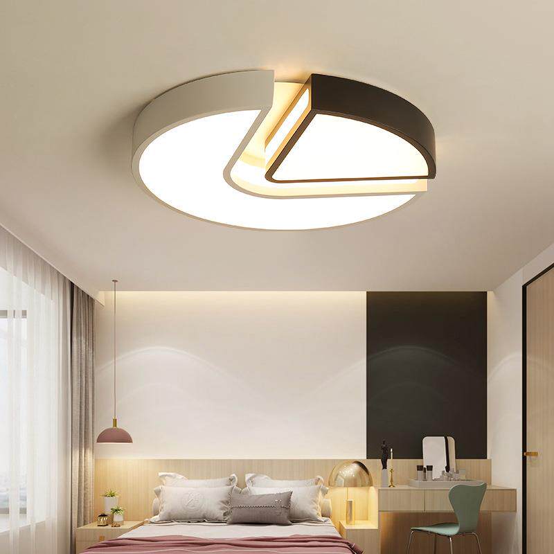 黑白创意几何吸顶灯主卧室灯led简约现代大气家用北欧房间个性灯